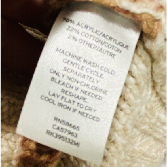 Melrose & Market Pullover Sweater Cotton Blend Earth Tone Stripes Textured Sz M - Picture 9 of 9